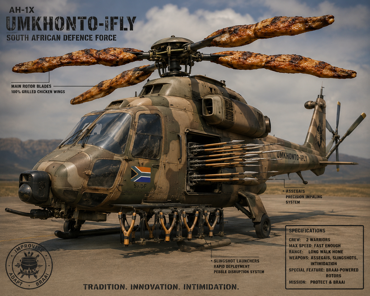 KFC and Defence Department Unveil “Umkhonto-we-Fly” — South Africa’s First Finger-Lickin’ Attack Helicopter
